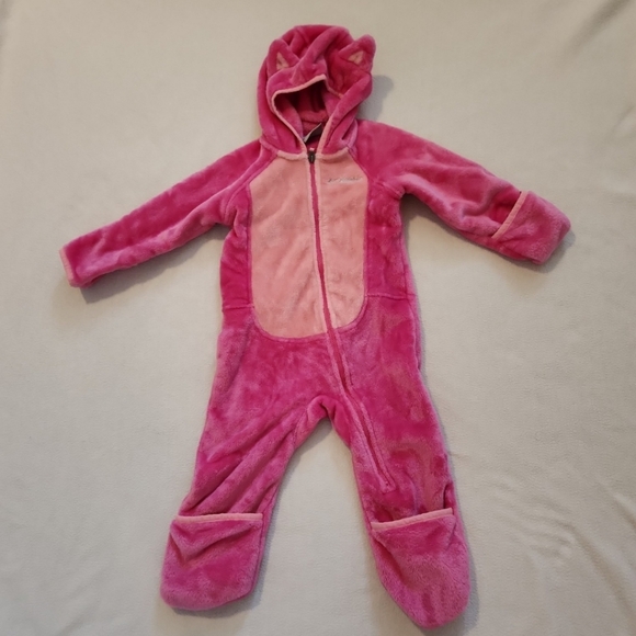 Nwot Columbia baby 18-24 pink bear bunting romper cold weather outerwear jacket